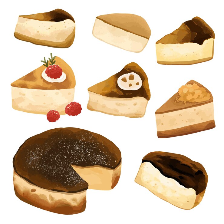 Vetor conjunto de ilustrações de cheesecake element