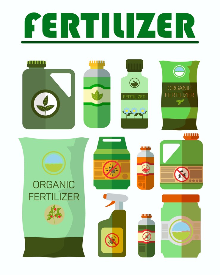 Vetor conjunto de ilustrações de garrafas de pesticidas, herbicidas