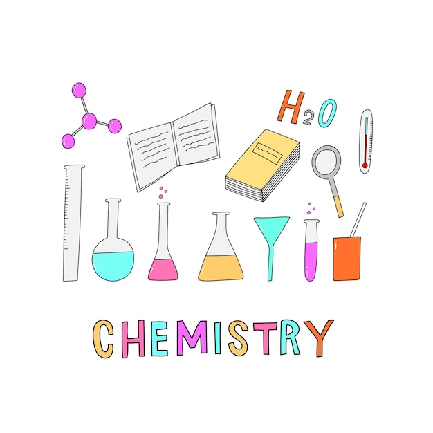 Conjunto de ilustrações de química