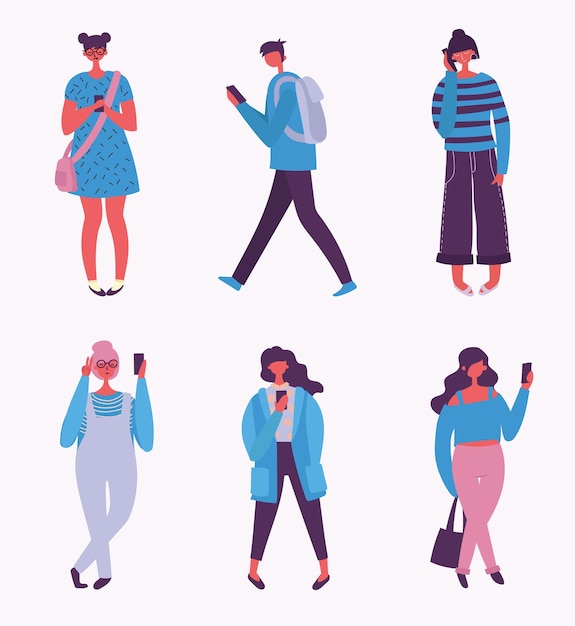 Conjunto de ilustrações vetoriais de pessoas de diferentes atividades