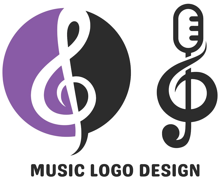 Vetor conjunto de ilustrações vetoriais do logotipo da música