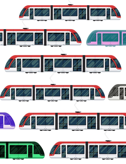 Vetor conjunto de imagens de ilustração de vagão de metrô, vetor