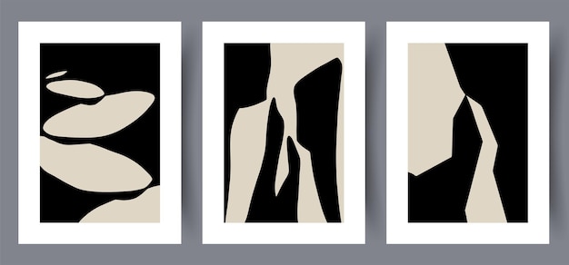 Conjunto de impressão do vetor abstrato escandinavo. fundo da arte da parede abstrata minimalista para impressão. estilo escandinavo de vetor.
