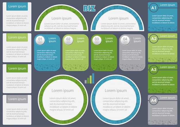 Conjunto de infográfico relacionado a negócios