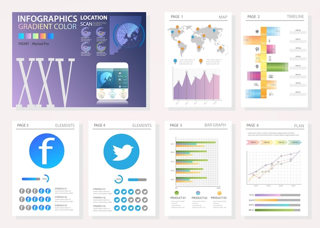 Vetor conjunto de infográfico