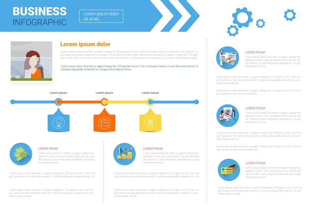 Vetor conjunto de infográficos de negócios