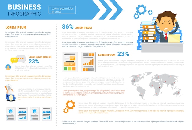 Conjunto de infográficos de negócios