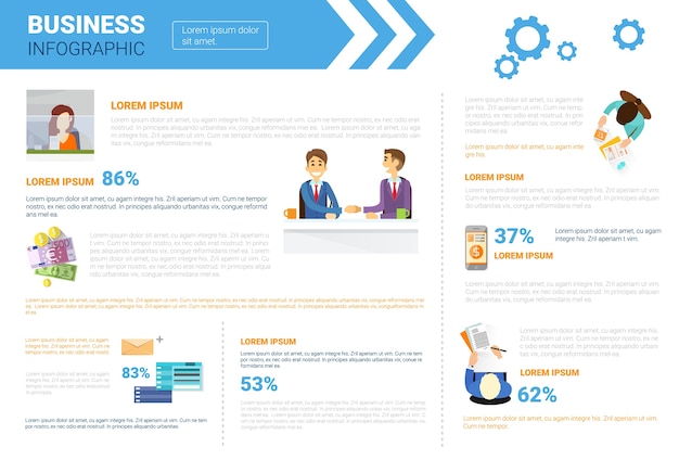 Conjunto de infográficos de negócios