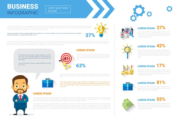 Conjunto de infográficos de negócios