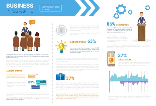 Conjunto de infográficos de negócios