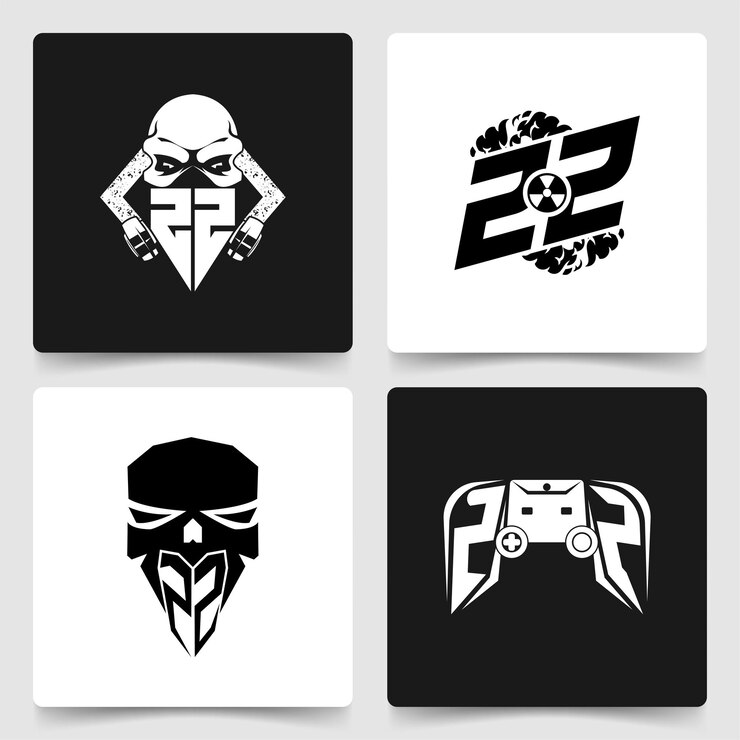 Vetor conjunto de inicial de monograma de logotipo de letra zz de coleção com design de estilo de caveira e perigo