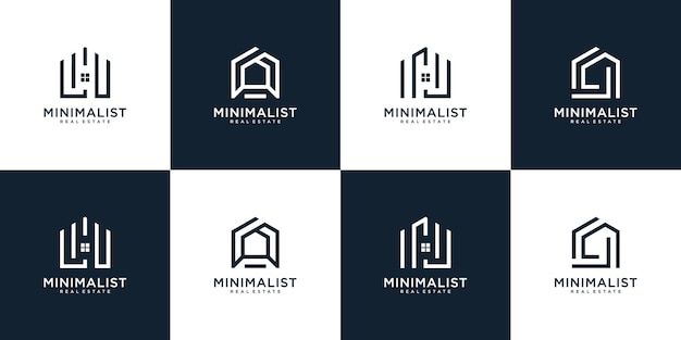Conjunto de inspiração para o design do logotipo da casa