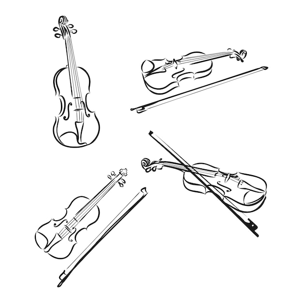 Conjunto de instrumentos musicais doodle, vetor, conjunto de instrumentos musicais, ilustração de desenho vetorial