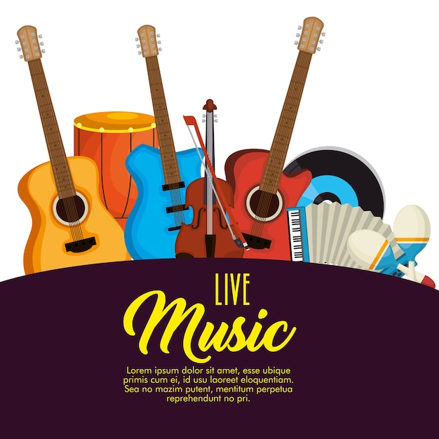conjunto de instrumentos musicais ícones