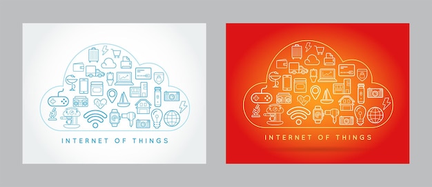 Vetor conjunto de iot internet of things smart home vector design de qualidade com ícones