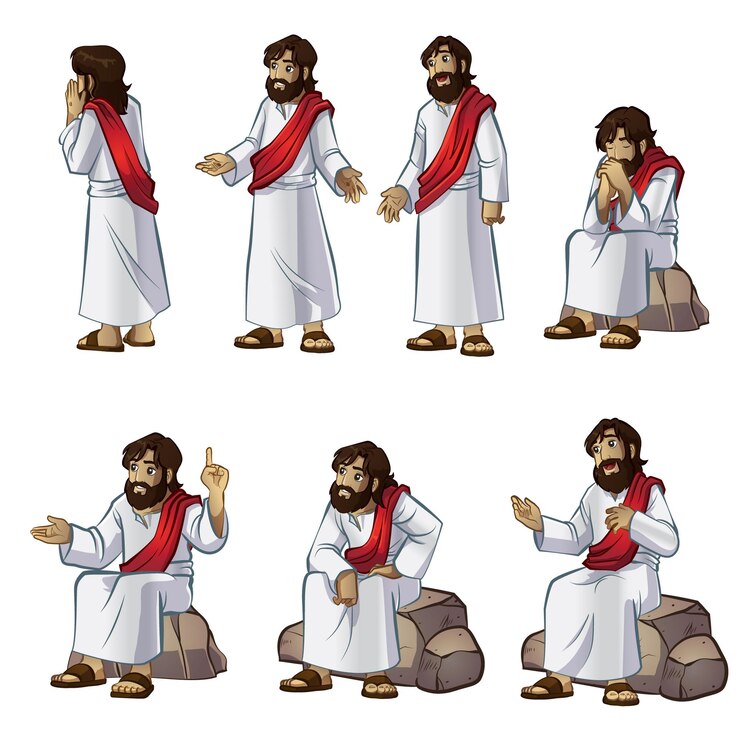 Conjunto de Jesus parado y sentado
