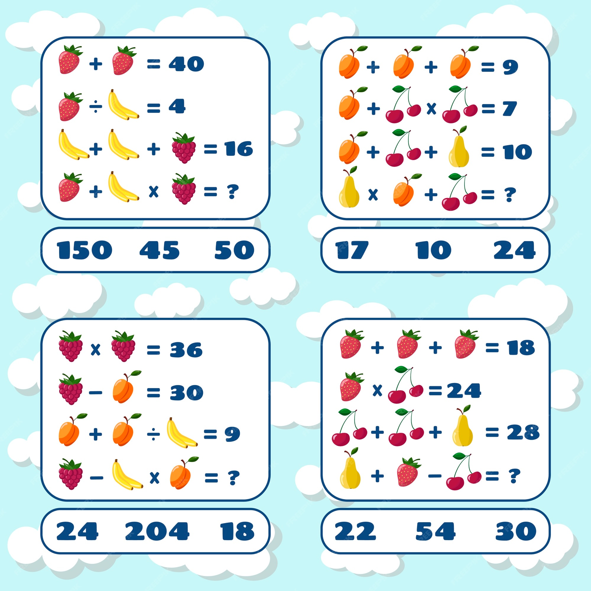 Conjunto Jogos Matemáticos Matemática Jogo Educativo Para Crianças Tarefa  Contagem imagem vetorial de ek_tim© 393772670