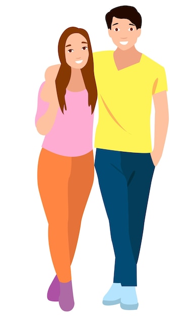 Conjunto de jovens homens e mulheres de cores diferentes grupo de personagens de desenho animado de silhuetas de pessoas de negócios em pé estudantes projetam conceito de ícone plano isolado em fundo branco