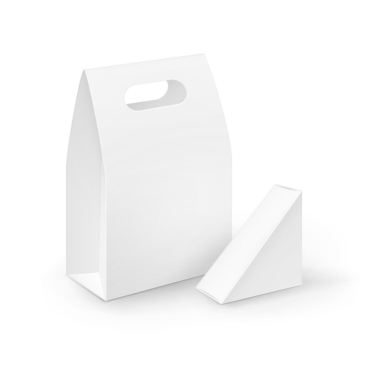 Vetor conjunto de lancheiras com alça em branco