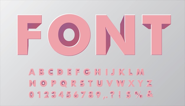 Conjunto de letras de estilo 3D