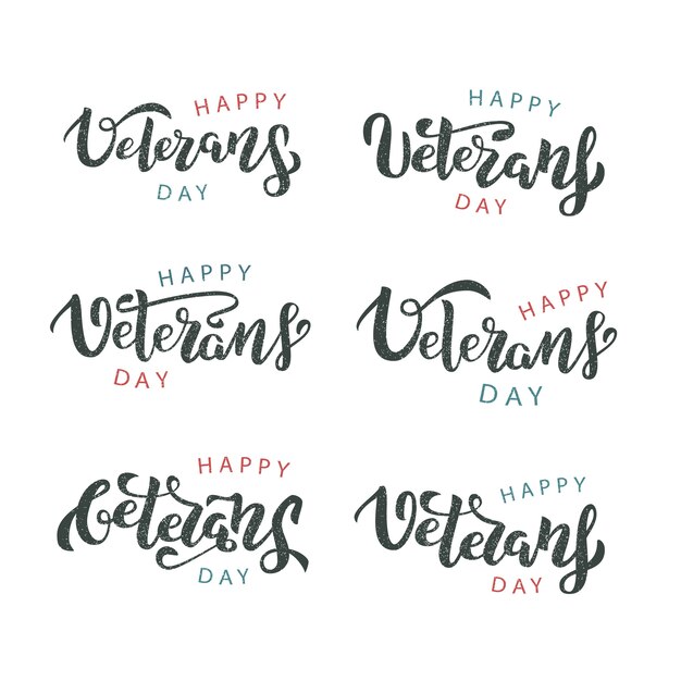 Conjunto de letras isoladas para o dia dos veteranos