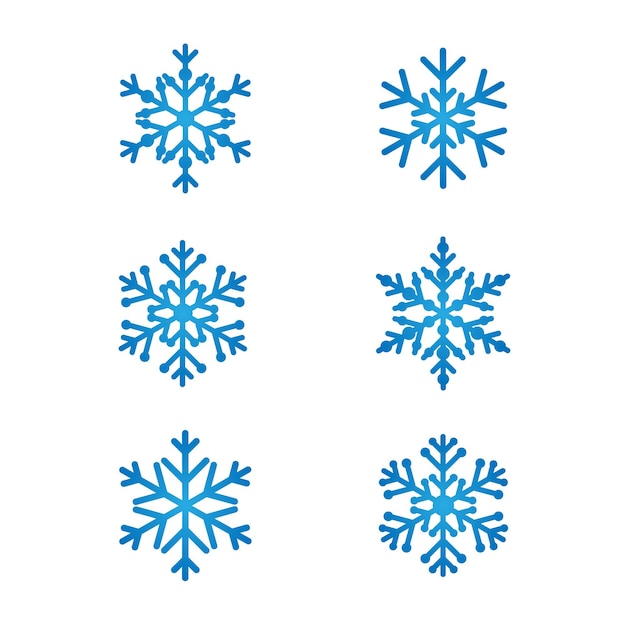 Conjunto de lindos flocos de neve azuis, conceito criativo. saudações da temporada de inverno ou elementos de natal.