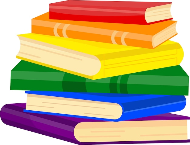 Vetor conjunto de livros coloridos comunidade lgbt