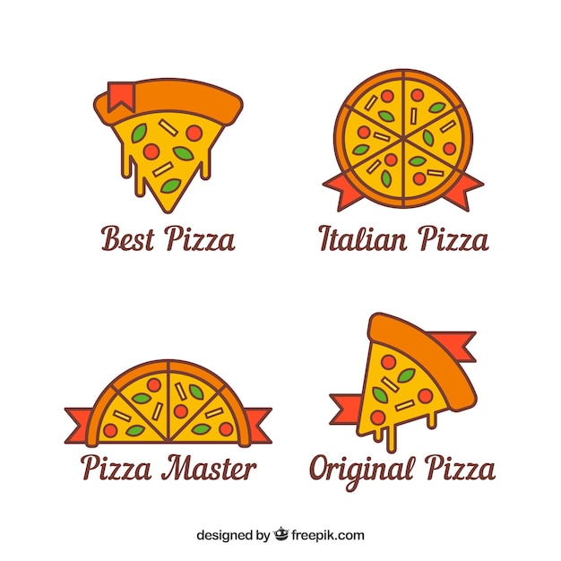 Conjunto de logotias de pizza