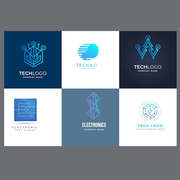 conjunto de logotipo da empresa Logotipo da coleção Mega logotipo abstrato geométrico logotipo de negócio com estilo de gradiente