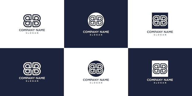 Conjunto de logotipo da letra bb