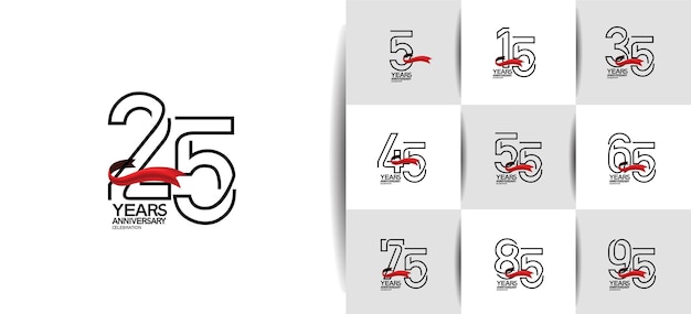 Vetor conjunto de logotipo de aniversário pode ser usado para evento especial de celebração