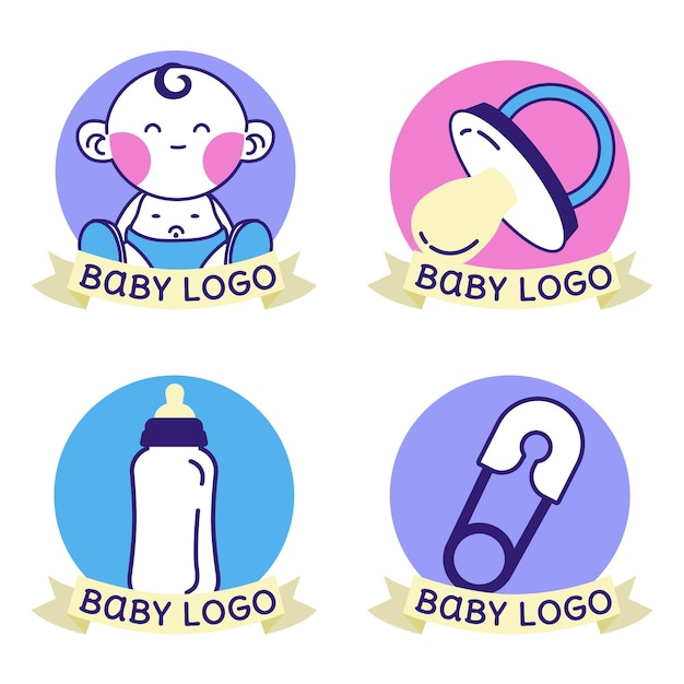 Conjunto de logotipo de bebê