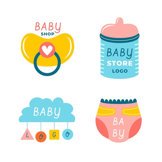 Vetor conjunto de logotipo de bebê