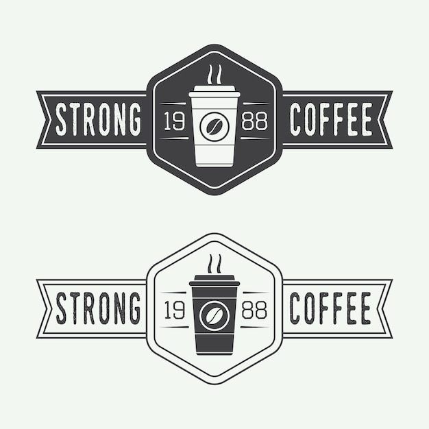 Conjunto de logotipo de café