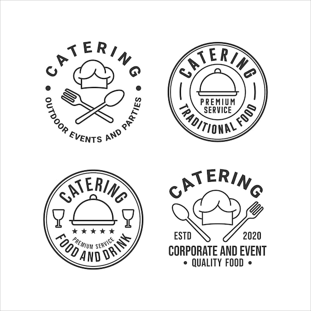 Vetor conjunto de logotipo de catering