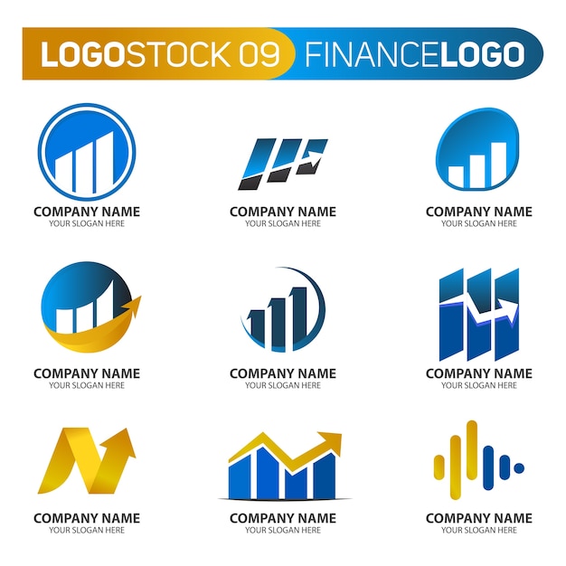 Conjunto de logotipo de finanças
