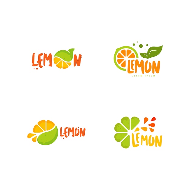 Conjunto de logotipo de frutas