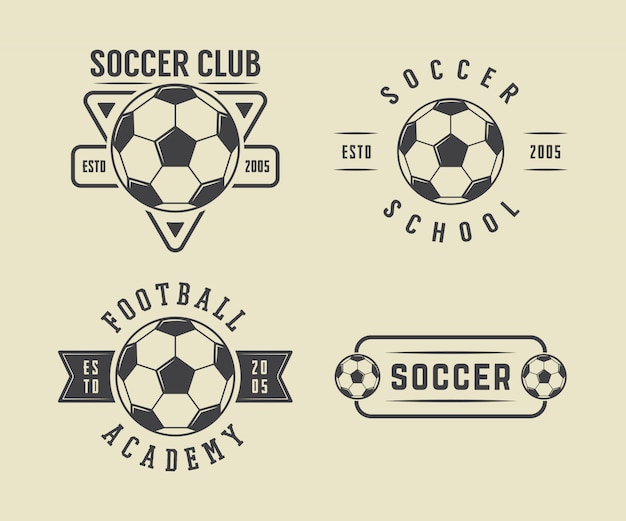 Conjunto de logotipo de futebol ou futebol