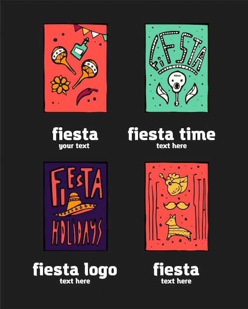 Vetor conjunto de logotipo de ícone de festa