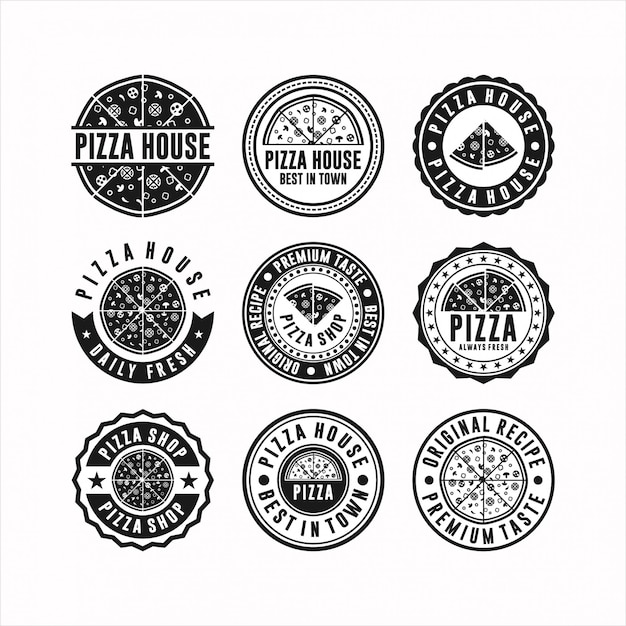 Conjunto de logotipo de pizza