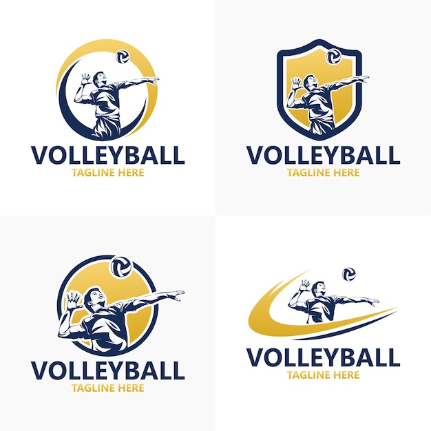 Conjunto de logotipo de vôlei