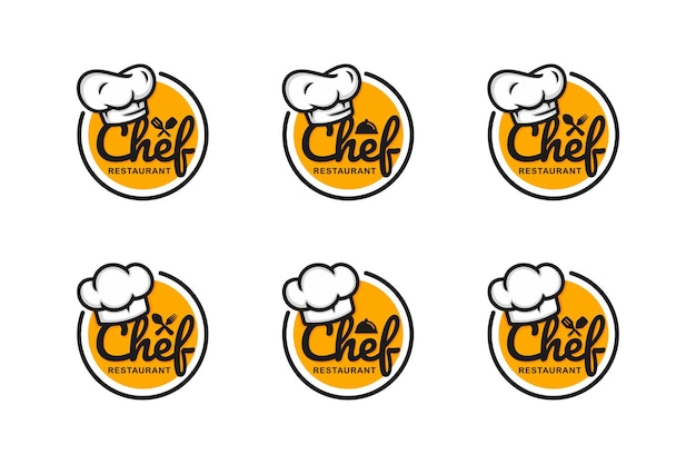 Vetor conjunto de logotipo do chef