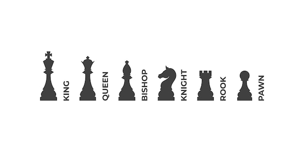 Vetor conjunto de logotipo do clube de xadrez ilustração de design vetorial de torneio de jogo tático clássico vintage