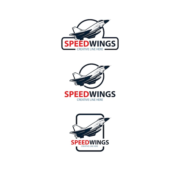 Conjunto de logotipo do speed wing