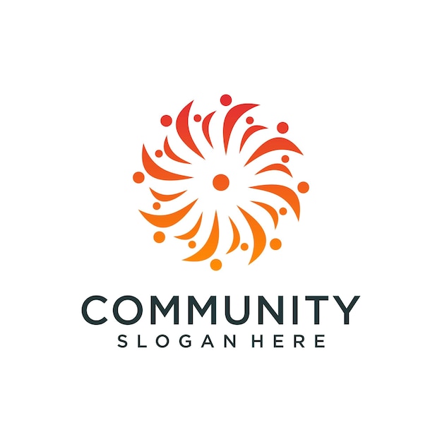 Conjunto de logotipo e cartão de visita de pessoas da comunidade