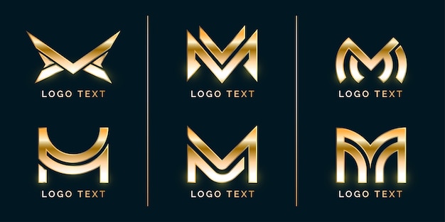 Conjunto de logotipo luxuoso e elegante premium m