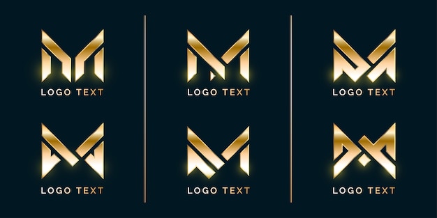 Vetor conjunto de logotipo luxury stylish m