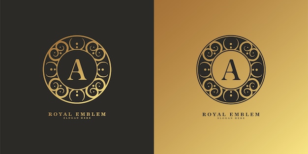 Vetor conjunto de logotipo ornamental retrô elegante