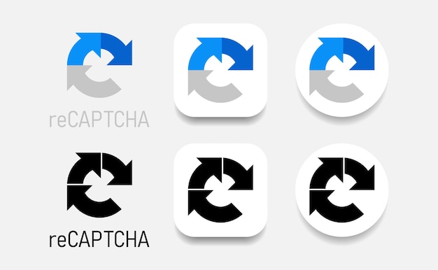 Vetor conjunto de logotipo recaptcha