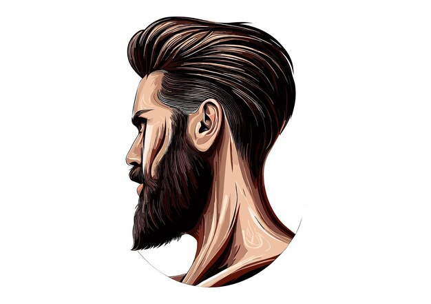 Vetor conjunto de logotipo vetorial ilustrado da evolução da barba